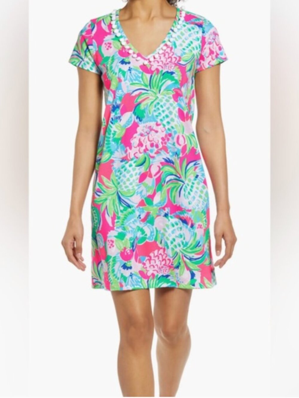 Lilly Pulitzer Vibrant Pink and Green Etta Raise The Bar Dress XL
